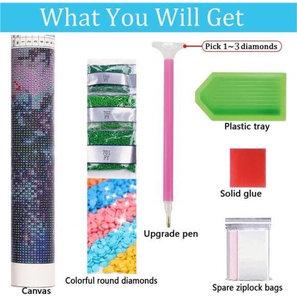 Tree Star Diamond Art Painting Kits for Adults，Full Drill Diamond Dots Paintings - Picture 6 of 7